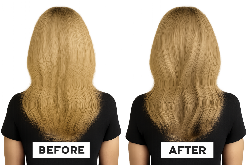 lowlights in blonde hair before and after