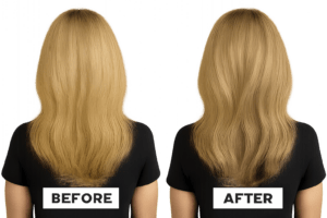 lowlights in blonde hair before and after